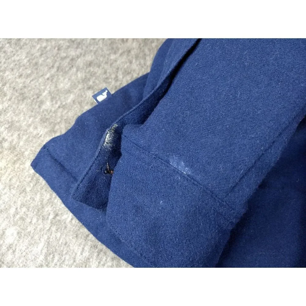 Vineyard Vines Shirt Jacket Marthas Vineyard XL Wool Blend Navy Full Zip Shacket